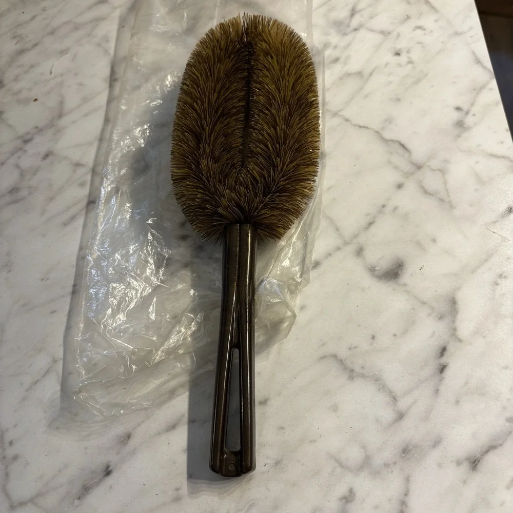 Stanley Home Lint Brush Clothes Suit Black Bristles Brown Handle‎ Retro Vintage